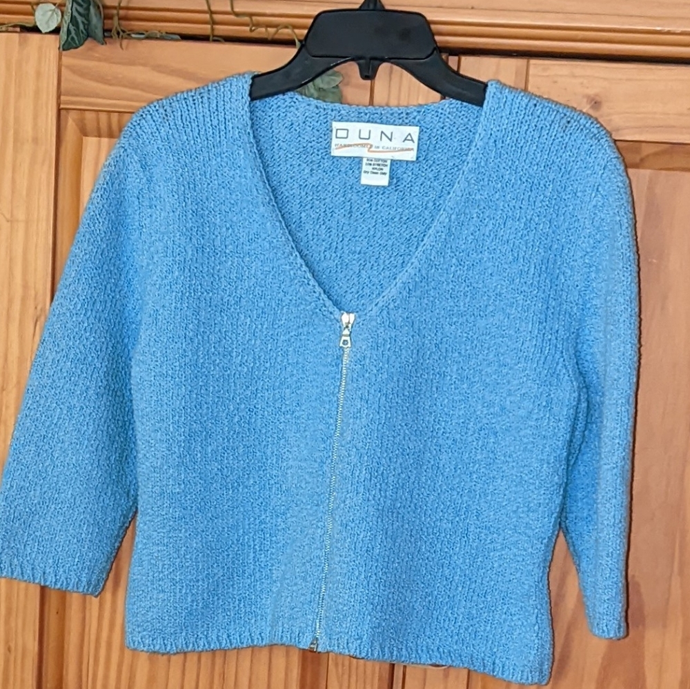 Duna handloomed cardigan in California.